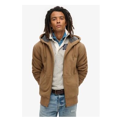Superdry para homem. M2013749A Casaco com capuz com fecho de correr e forro em tecido polar castanho (XL), Marrom, Casual, Algodão, Sustentá Superdry para homem. M2013749A Casaco com capuz com fecho de correr e forro em tecido polar castanho (XL), Marrom, Casual, Algodão, Sustentá