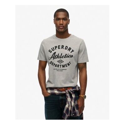 Superdry para homem. M1012313A Camiseta Athletic Relaxed cinza (XL), Casual, Manga curta, Tecido Superdry para homem. M1012313A Camiseta Athletic Relaxed cinza (XL), Casual, Manga curta, Tecido