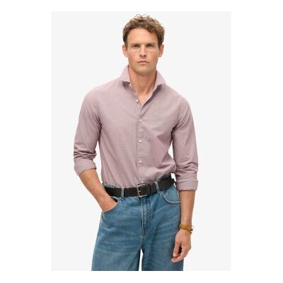Superdry para homem. M4010860A Camisa casual de manga comprida cor-de-rosa (S), Algodão Superdry para homem. M4010860A Camisa casual de manga comprida cor-de-rosa (S), Algodão