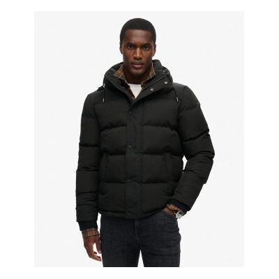 Superdry para homem. M5011743A Jaqueta acolchoada com capuz Everest preto (L), Casual, Poliéster Superdry para homem. M5011743A Jaqueta acolchoada com capuz Everest preto (L), Casual, Poliéster