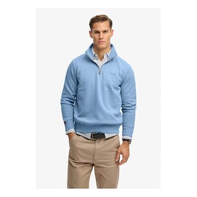 Superdry para homem. M2013750A Camisola Essential Half azul (S), Casual, Algodão Superdry para homem. M2013750A Camisola Essential Half azul (S), Casual, Algodão