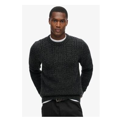 Superdry para homem. M6110638A Camisola de malha entrançada Jacob cinzento escuro (XXL), Casual, Cinza, Acrílico, Sustentável Superdry para homem. M6110638A Camisola de malha entrançada Jacob cinzento escuro (XXL), Casual, Cinza, Acrílico, Sustentável
