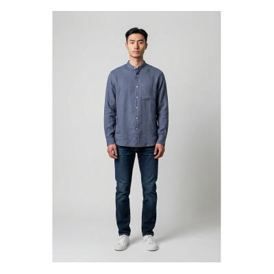 Woolrich para homem. CFWOSI2034MRUT5284 Camisa de banda em linho azul-marinho (XL), Casual, Clássico, Manga comprida Woolrich para homem. CFWOSI2034MRUT5284 Camisa de banda em linho azul-marinho (XL), Casual, Clássico, Manga comprida