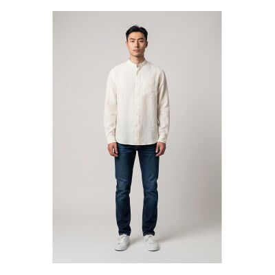 Woolrich para homem. CFWOSI2034MRUT5284 Camisa de banda em linho branco (M), Casual, Clássico, Manga comprida Woolrich para homem. CFWOSI2034MRUT5284 Camisa de banda em linho branco (M), Casual, Clássico, Manga comprida