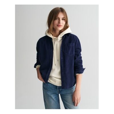 Gant para mulher. 4300399 Camisa de bombazina azul-marinho de ajuste regular (34), Casual, Algodão, Manga comprida Gant para mulher. 4300399 Camisa de bombazina azul-marinho de ajuste regular (34), Casual, Algodão, Manga comprida
