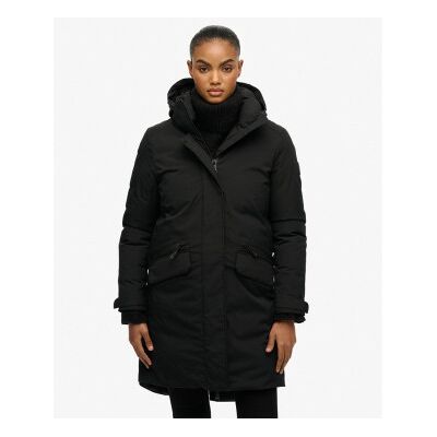 Superdry para mulher. W5011983A City Fishtail Parka preto (XS), Casual, Poliéster Superdry para mulher. W5011983A City Fishtail Parka preto (XS), Casual, Poliéster