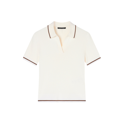 A X Armani Exchange para mulher. XW001897AF10352U1003 Pólo branco com corte (M), Casual, Viscoso, Manga curta A X Armani Exchange para mulher. XW001897AF10352U1003 Pólo branco com corte (M), Casual, Viscoso, Manga curta