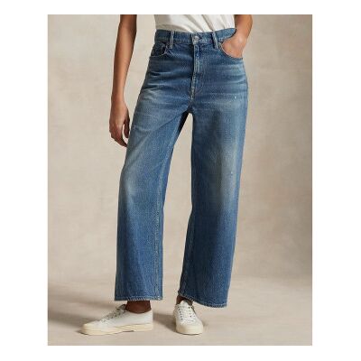 Polo Ralph Lauren para mulher. 211969377001 Calças de ganga azuis de perna larga com cintura subida (28/32), Azul, Casual, Algodão, Denim Polo Ralph Lauren para mulher. 211969377001 Calças de ganga azuis de perna larga com cintura subida (28/32), Azul, Casual, Algodão, Denim
