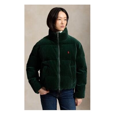 Polo Ralph Lauren para mulher. 211B20376002 Jaqueta de veludo cotelê com acolchoado de plumas verde (L), Casual, Algodão Polo Ralph Lauren para mulher. 211B20376002 Jaqueta de veludo cotelê com acolchoado de plumas verde (L), Casual, Algodão