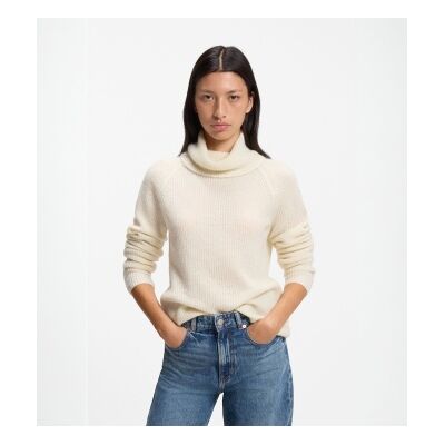 BOSS para mulher. 50569896 Camisola gola alta branco quebrado (S), Casual, Lã BOSS para mulher. 50569896 Camisola gola alta branco quebrado (S), Casual, Lã
