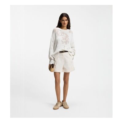 BOSS para mulher. 50559816 Camisola Foira branca (S), Branco, Casual, Crochê, Manga comprida BOSS para mulher. 50559816 Camisola Foira branca (S), Branco, Casual, Crochê, Manga comprida