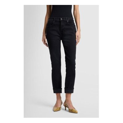7 For All Mankind para mulher. JSDTC880SN Calças de ganga slim de cintura média pretas (25), Preto, Casual 7 For All Mankind para mulher. JSDTC880SN Calças de ganga slim de cintura média pretas (25), Preto, Casual