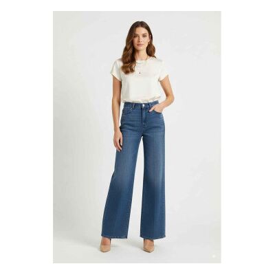 7 For All Mankind para mulher. 7UG20E381BB Jeans Stretch Denim Lotta Wide-leg blue (31), Azul, Casual, Algodão 7 For All Mankind para mulher. 7UG20E381BB Jeans Stretch Denim Lotta Wide-leg blue (31), Azul, Casual, Algodão