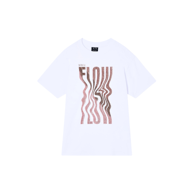 A X Armani Exchange para mulher. XW001805AF15085U0002 T-shirt Boy Relaxed Fit branca (XL), Branco, Casual, Algodão, Manga curta A X Armani Exchange para mulher. XW001805AF15085U0002 T-shirt Boy Relaxed Fit branca (XL), Branco, Casual, Algodão, Manga curta