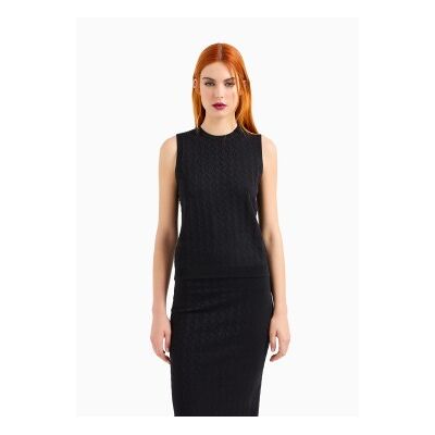 A X Armani Exchange para mulher. 8NYH9AYMH6Z1200 Top de malha preto (S), Casual, Viscoso, Sem mangas / correias A X Armani Exchange para mulher. 8NYH9AYMH6Z1200 Top de malha preto (S), Casual, Viscoso, Sem mangas / correias