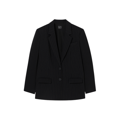 A X Armani Exchange para mulher. XW001790AF19011MC156 Blazer monocromático preto (XL), Casual, Clássico, Poliéster A X Armani Exchange para mulher. XW001790AF19011MC156 Blazer monocromático preto (XL), Casual, Clássico, Poliéster