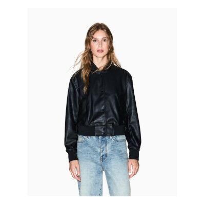 A X Armani Exchange para mulher. XW001432AF16618UC001 Casaco Clip preto (M), Casual, Poliéster A X Armani Exchange para mulher. XW001432AF16618UC001 Casaco Clip preto (M), Casual, Poliéster