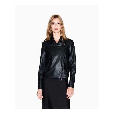 A X Armani Exchange para mulher. XW001433AF16618UC001 Casaco em pele ecológica preto (XL), Casual, Poliéster A X Armani Exchange para mulher. XW001433AF16618UC001 Casaco em pele ecológica preto (XL), Casual, Poliéster