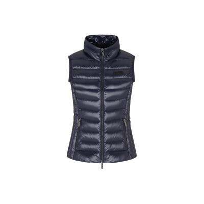 A X Armani Exchange para mulher. XW001921AF18757UB100 Colete de plumas com acolchoado horizontal e gola alta marinho (M), Casual, Poliéster A X Armani Exchange para mulher. XW001921AF18757UB100 Colete de plumas com acolchoado horizontal e gola alta marinho (M), Casual, Poliéster