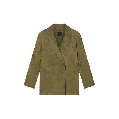 A X Armani Exchange para mulher. XW002010AF21551F7050 Americana Cruzada verde (S), Casual, Viscoso A X Armani Exchange para mulher. XW002010AF21551F7050 Americana Cruzada verde (S), Casual, Viscoso