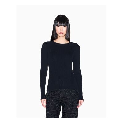 A X Armani Exchange para mulher. XW001883AF10352UC001 Jersey Raglã preto (XS), Casual, Viscoso, Manga comprida A X Armani Exchange para mulher. XW001883AF10352UC001 Jersey Raglã preto (XS), Casual, Viscoso, Manga comprida