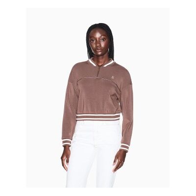A X Armani Exchange para mulher. XW001748AF10804U6136 Sweatshirt bege com bombardeiro (L), Casual, AWPS (Izas), Modal A X Armani Exchange para mulher. XW001748AF10804U6136 Sweatshirt bege com bombardeiro (L), Casual, AWPS (Izas), Modal