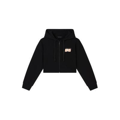 A X Armani Exchange para mulher. XW001800AF24312UC001 Sweatshirt com fecho de correr preto (S), Casual, Algodão, Sem mangas / correias A X Armani Exchange para mulher. XW001800AF24312UC001 Sweatshirt com fecho de correr preto (S), Casual, Algodão, Sem mangas / correias