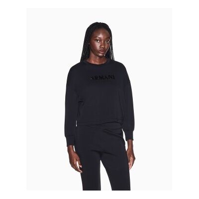 A X Armani Exchange para mulher. XW002049AF21298UC001 Camisola boxy preta (XS), Preto, Casual, Algodão A X Armani Exchange para mulher. XW002049AF21298UC001 Camisola boxy preta (XS), Preto, Casual, Algodão