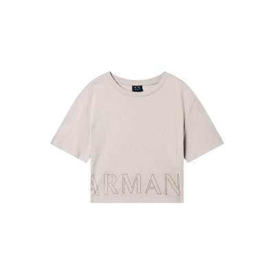 A X Armani Exchange para mulher. XW001709AF17172U6223 T-shirt branca com brilhantes (L), Branco, Casual, Algodão, Manga curta A X Armani Exchange para mulher. XW001709AF17172U6223 T-shirt branca com brilhantes (L), Branco, Casual, Algodão, Manga curta