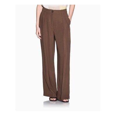 A X Armani Exchange para mulher. XW001939AF21529U6136 Calças altas castanhas (S), Marrom, Casual, Clássico, Poliéster A X Armani Exchange para mulher. XW001939AF21529U6136 Calças altas castanhas (S), Marrom, Casual, Clássico, Poliéster