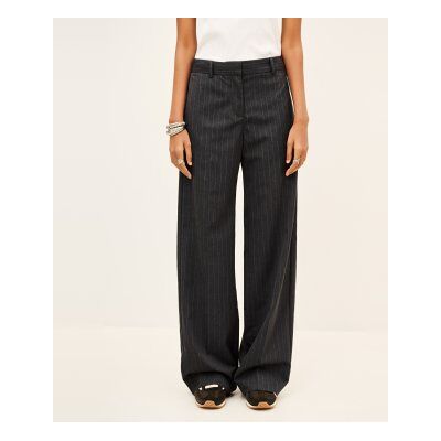 BA&SH; para mulher. 1H26DIST Calça larga Disty cinza (34), Casual, Lã BA&SH; para mulher. 1H26DIST Calça larga Disty cinza (34), Casual, Lã