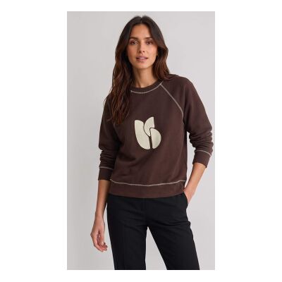 BA&SH; para mulher. 1H26BART Moletom oversize bordado Bart marrom (36), Casual, Algodão BA&SH; para mulher. 1H26BART Moletom oversize bordado Bart marrom (36), Casual, Algodão