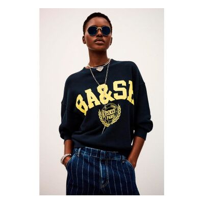 BA&SH; para mulher. 1E24BENJ Sweatshirt Benjamin navy (38), Casual, Algodão, Marinho BA&SH; para mulher. 1E24BENJ Sweatshirt Benjamin navy (38), Casual, Algodão, Marinho