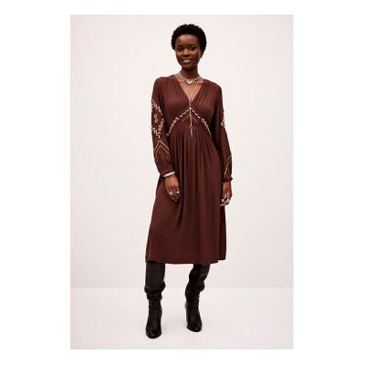 BA&SH; para mulher. 1H25TANY Vestido midi Tany castanho (36), Marrom, Casual, Viscoso, Manga comprida BA&SH; para mulher. 1H25TANY Vestido midi Tany castanho (36), Marrom, Casual, Viscoso, Manga comprida