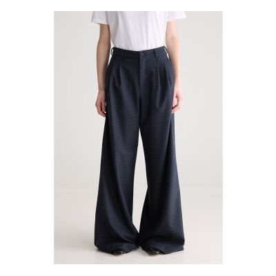 Bellerose para mulher. BW262118 C1451 Calça Jenoa xadrez marinho (40), Casual, Poliéster Bellerose para mulher. BW262118 C1451 Calça Jenoa xadrez marinho (40), Casual, Poliéster