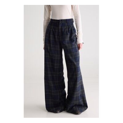 Bellerose para mulher. BW262118 C1452 Calça Jenoa xadrez azul (36), Casual, Lã, Marinho Bellerose para mulher. BW262118 C1452 Calça Jenoa xadrez azul (36), Casual, Lã, Marinho