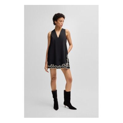 BOSS para mulher. 50540370 Vestido Dembrolai preto (XXL), Casual, Algodão, Sem mangas / correias BOSS para mulher. 50540370 Vestido Dembrolai preto (XXL), Casual, Algodão, Sem mangas / correias