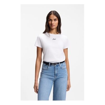 BOSS para mulher. 50554696 Camisa Elove branca (S), Branco, Casual, Algodão, Manga curta BOSS para mulher. 50554696 Camisa Elove branca (S), Branco, Casual, Algodão, Manga curta