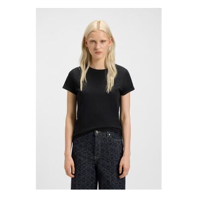 HUGO para mulher. 50417212 T-shirt simples preta (XL), Preto, Casual, Algodão, Manga curta HUGO para mulher. 50417212 T-shirt simples preta (XL), Preto, Casual, Algodão, Manga curta
