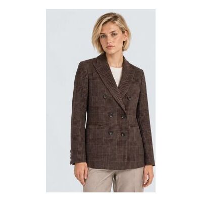 Circolo 1901 para mulher. FD4168 Americana Double Breasted marrom (40), Casual, Lã, Clássico Circolo 1901 para mulher. FD4168 Americana Double Breasted marrom (40), Casual, Lã, Clássico