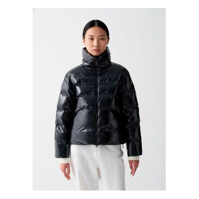 Colmar para mulher. 2269 Casaco de gola alta preto brilhante com gola alta preta (50), Casual, Poliamida Colmar para mulher. 2269 Casaco de gola alta preto brilhante com gola alta preta (50), Casual, Poliamida