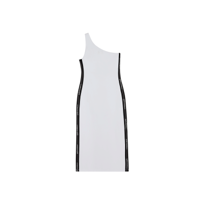EA7 para mulher. 7W000962_AF12484 Vestido assimétrico de malha elástica branca (XS), Branco, Esportivo, Algodão, Sem mangas / correias EA7 para mulher. 7W000962_AF12484 Vestido assimétrico de malha elástica branca (XS), Branco, Esportivo, Algodão, Sem mangas / correias