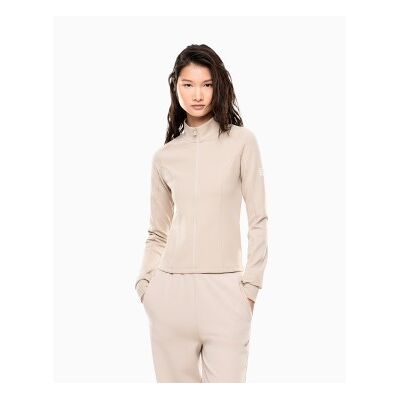 EA7 para mulher. 7W001150_AF12501 Suéter tipo cardigan em tecido técnico Natural VENTUS7 Dynamic Athlete neige (L), Bege, Esportivo, Poliste EA7 para mulher. 7W001150_AF12501 Suéter tipo cardigan em tecido técnico Natural VENTUS7 Dynamic Athlete neige (L), Bege, Esportivo, Poliste