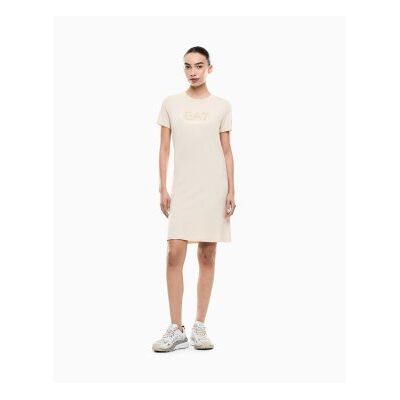 EA7 para mulher. 7W000478_AF12500 Vestido Evolution bege (S), Casual, Algodão, Manga curta EA7 para mulher. 7W000478_AF12500 Vestido Evolution bege (S), Casual, Algodão, Manga curta