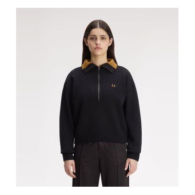 Fred Perry para mulher. K3142 Camisola Half Zip preta (42), Preto, Casual, Lã Fred Perry para mulher. K3142 Camisola Half Zip preta (42), Preto, Casual, Lã