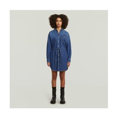 G-Star para mulher. D26814-D252-G749 Vestido com cinto azul (XXL), Casual, Algodão, Manga comprida G-Star para mulher. D26814-D252-G749 Vestido com cinto azul (XXL), Casual, Algodão, Manga comprida