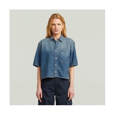 G-Star para mulher. D26800-D252-H453 Camisa Boxy 1 Pocket azul (XL), Casual, Algodão, Manga curta G-Star para mulher. D26800-D252-H453 Camisa Boxy 1 Pocket azul (XL), Casual, Algodão, Manga curta