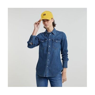 G-Star para mulher. D24343-D252-G749 Camisa Western Slim azul (S), Casual, Algodão, Manga comprida G-Star para mulher. D24343-D252-G749 Camisa Western Slim azul (S), Casual, Algodão, Manga comprida