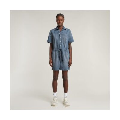G-Star para mulher. D26056-D944-H134 Macacão curto Easy blue (XL), Azul, Casual, Denim, Manga curta, Algodão orgânico, Sustentável G-Star para mulher. D26056-D944-H134 Macacão curto Easy blue (XL), Azul, Casual, Denim, Manga curta, Algodão orgânico, Sustentável