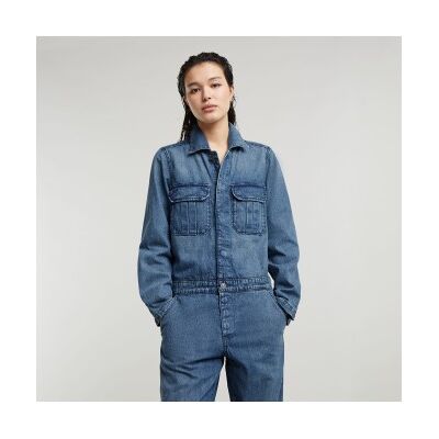 G-Star para mulher. D24392-D777-G797 Macacão de pintor azul (XXS), Casual, Denim, Manga comprida, Algodão orgânico, Sustentável G-Star para mulher. D24392-D777-G797 Macacão de pintor azul (XXS), Casual, Denim, Manga comprida, Algodão orgânico, Sustentável